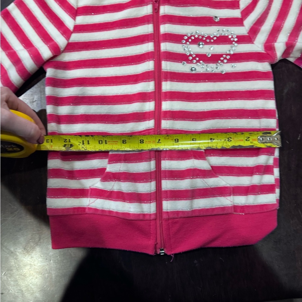Basic Editions Pink and White Striped Kids Hoodie